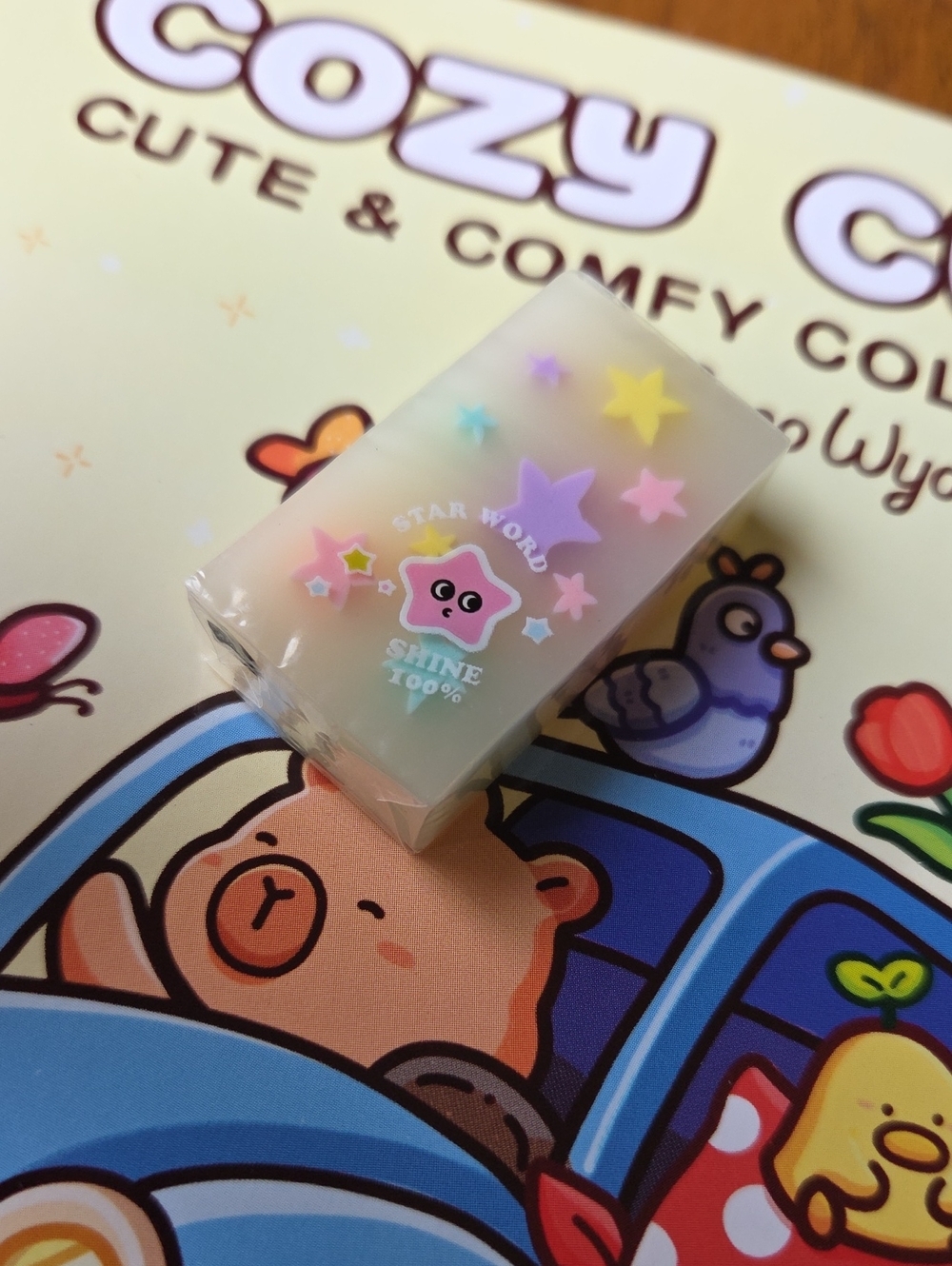 Cute Star World Pink & Pastel Star Eraser